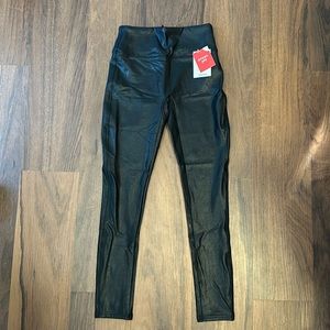 Spanx Girl black faux leather leggings